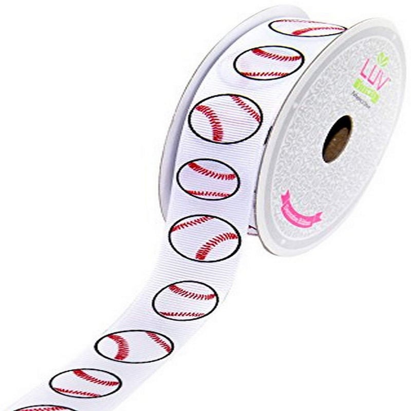 LUV Ribbons GSO0708-BAS Grosgrain 7/8-Inch Sports Ribbon, 10-Yard, Baseball